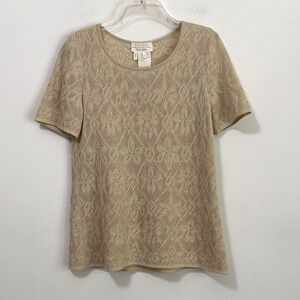 Escada Neiman Marcus Knit Top‎ Sweater 34 L Short Sleeve Shirt Party Cocktail